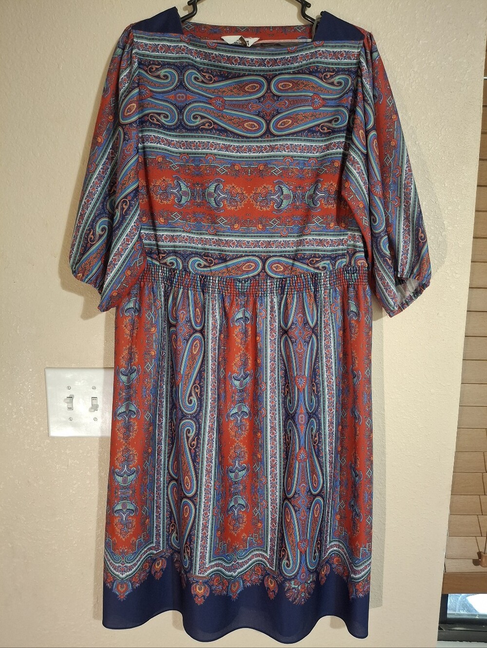 Vintage Montgomery Ward Multicolor Paisley Dress